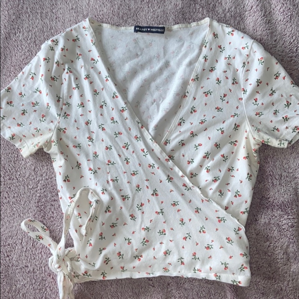 Brandy Melville Floral Wrap Top